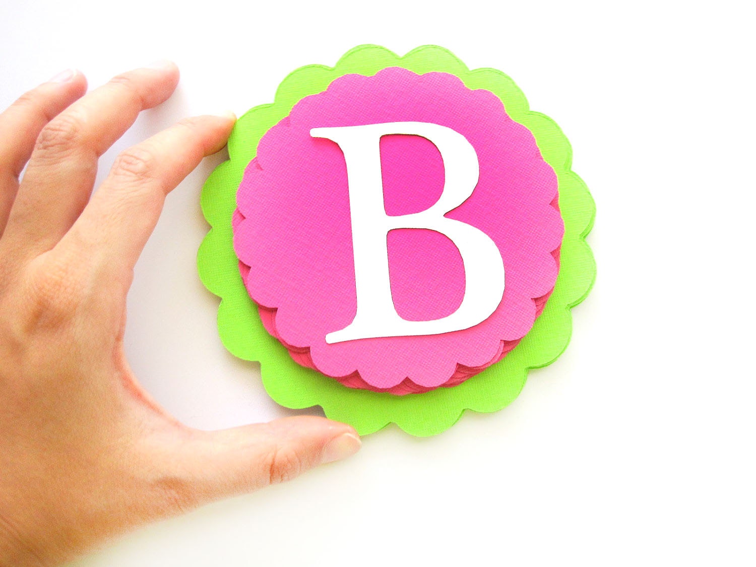 DIY Birthday Banner Set, Ready to Build Banner Lime Green and Hot Pink Banner A385 Il_170x135