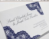 Dark Blue Vintage Antique Lace -- Any Color