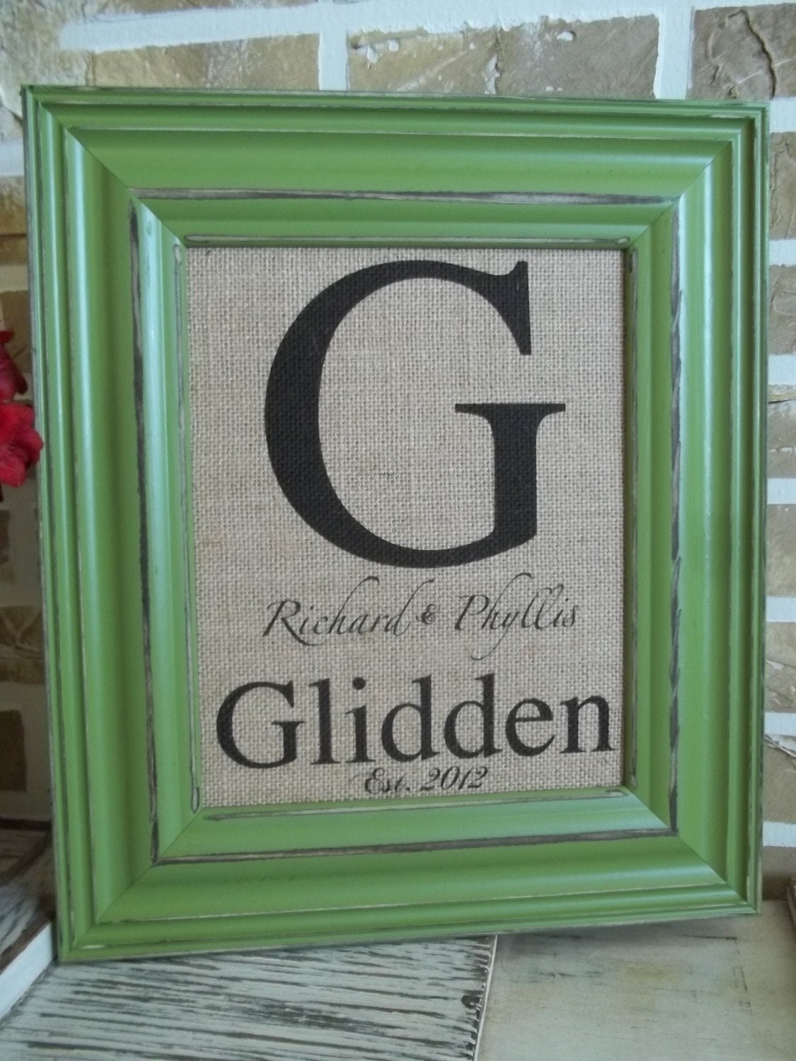 Personalized - Customized - Monogrammed - Names and Est. Dates Burlap Print - FREE SHIPPING