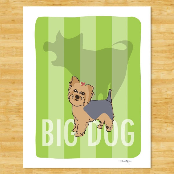 Yorkie Print 8x10 Modern Dog Art - Big Dog - Yorkshire Terrier Art Print