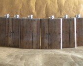 CUSTOM listing for ashleyanderson4 for  8 Old Barnwood Print 8 ounce Stainless Steel Country Western Gift Flask KR2D 6047