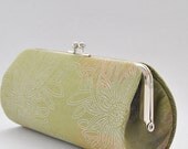 Floral Elements in Dusty Olive..Small Clutch Purse