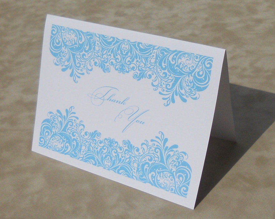 Decorative Swirls Thank You Cards - Set of 10
