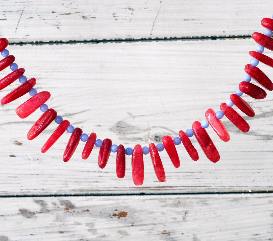 Hot Pink Necklace, Candy Pink and Blue Jewelry, Boho Chic Rustic Jewelry, Fuchsia Pink, Asymetrical Bohemian, Spring Fashion 2013