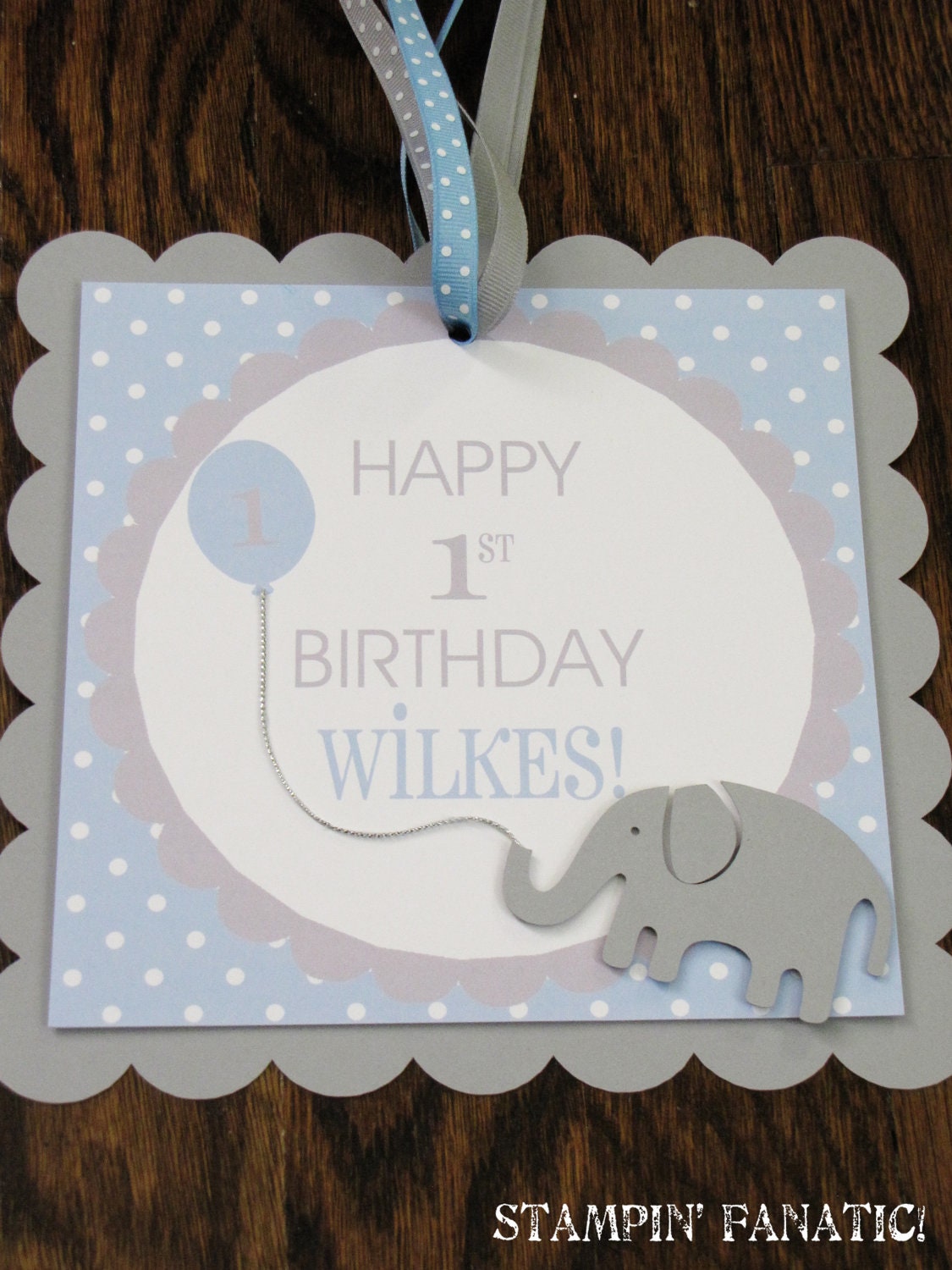 Sweet Little Peanut Collection: Custom Square Scallop Door Sign... Blue and Grey Elephant. Elephant Birthday. Elephant Shower. Il_570xn