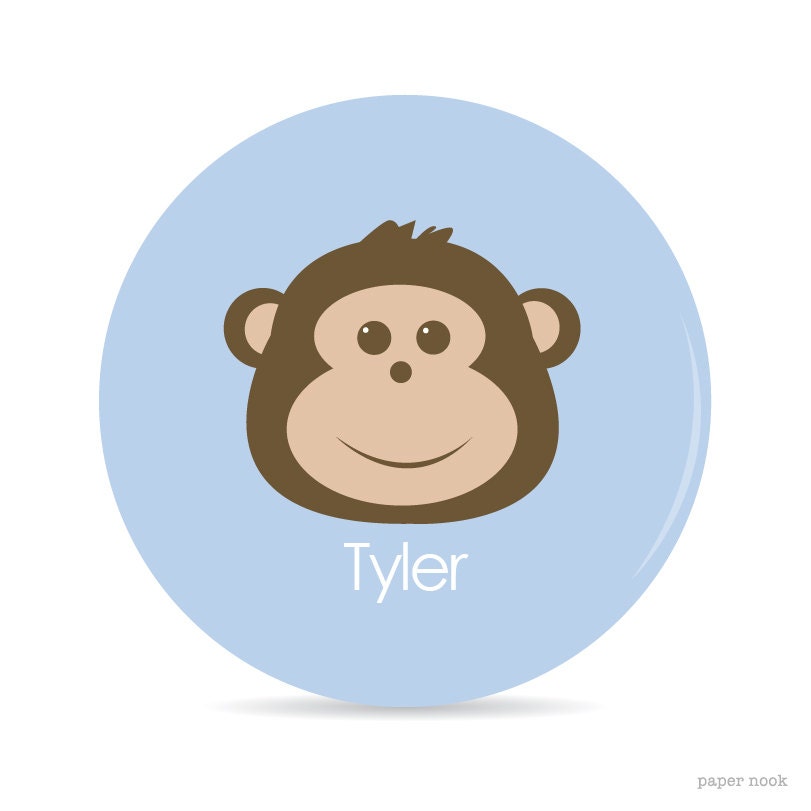 Monkey Personalized Plate - Melamine