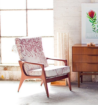 Hand-printed linen fabric by Ink & Spindle - Grevillea in Portello (fat quarter)