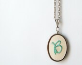 Initial Pendant Necklace. Made to Order. Hand Embroidered Charm. Pick Your Colors. by merriweathercouncil on Etsy.