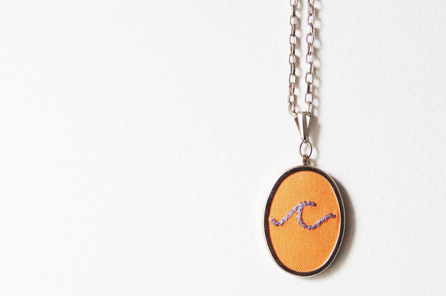 Monogram Necklace. Embroidered Initial Necklace. Unique Initial Jewelry Custom Made. By merriweathercouncil on Etsy.