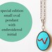 SPECIAL EDITION - Embroidered Initial Necklace with Small Oval Pendant