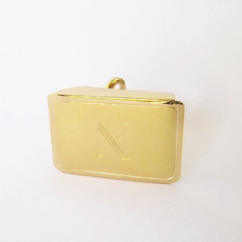 Solid Brass Initial Letter N slide style Belt Buckle