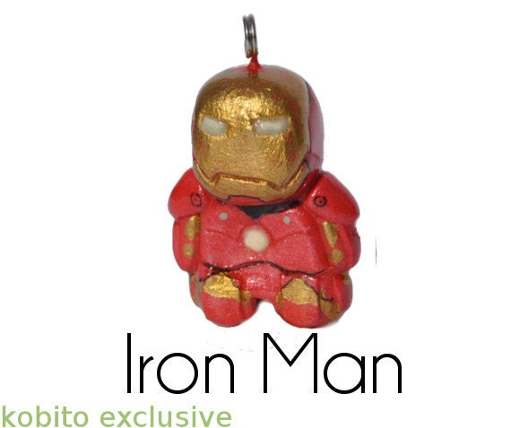 GLOWING  Iron Man Cell Phone Charm: Iron Man 3 / Avengers inspired