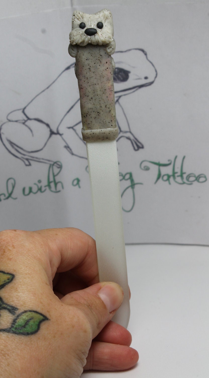 Terrier Polymer Clay decorated Glass Nail File
