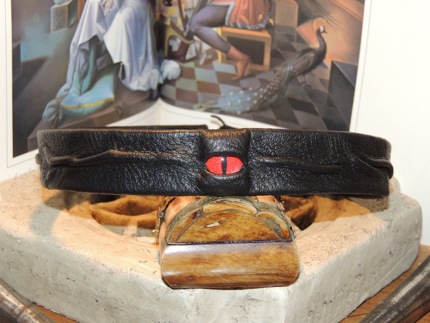 Dragon eye Circlet (Black leather with Red eye)