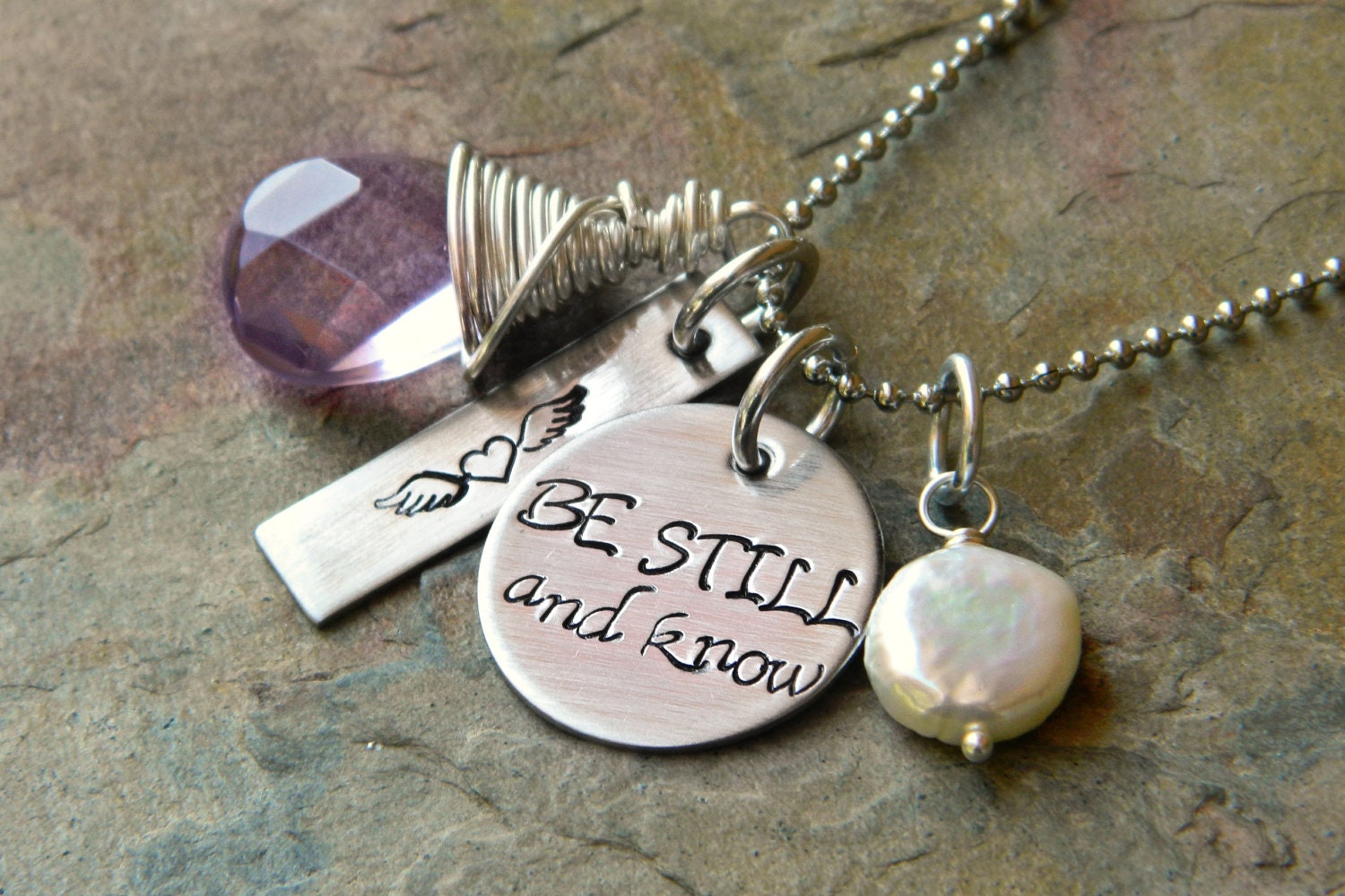 metal stamped necklace