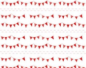 ON SALE 1/2 yard Riley Blake The Simple Life Simple Buntings Red