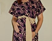 SALE - NAME ME - Maternity Hospital Gown in Navy Blue and Camel on Dusty Purple by Mommy Moxie on Etsy