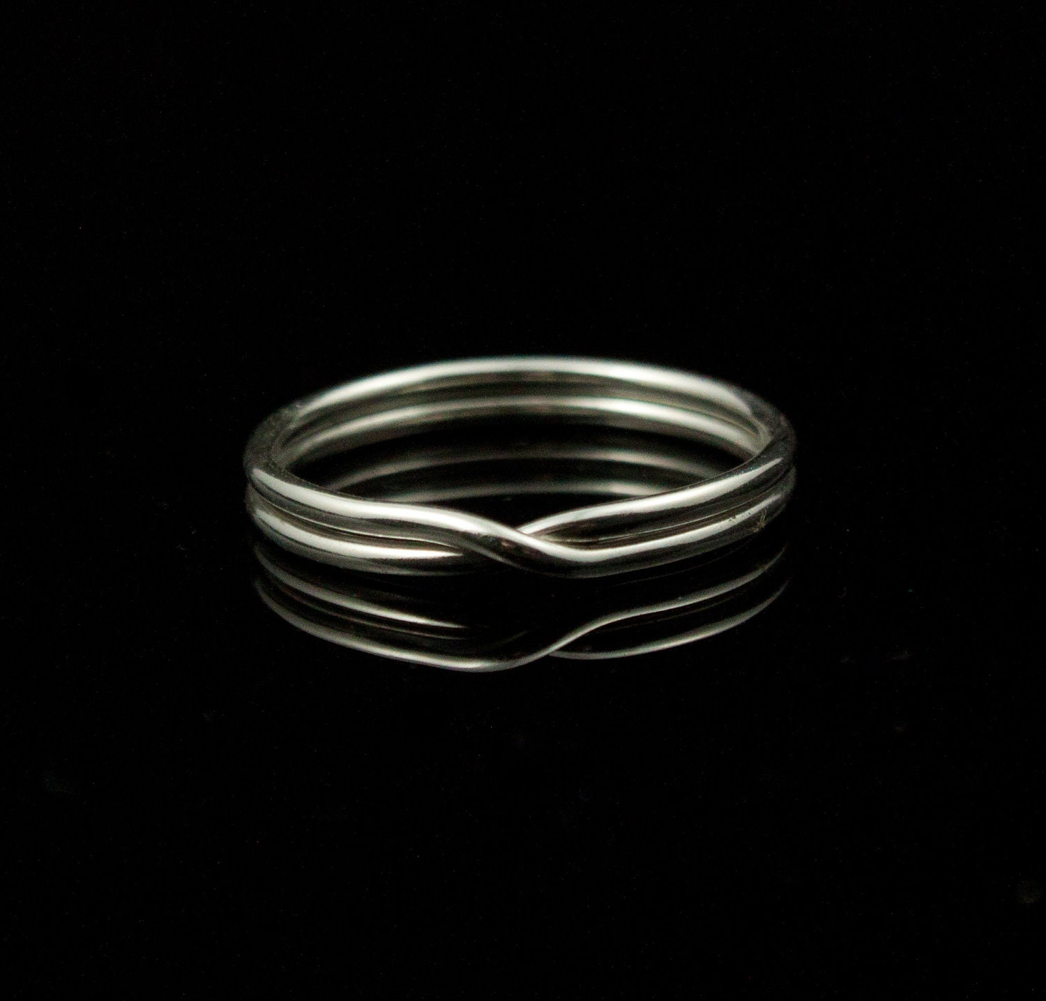Modern Infinity ring. Sterling Silver ring. Eternity knot, alternative wedding band, Promise ring, friendship rings, purity ring.