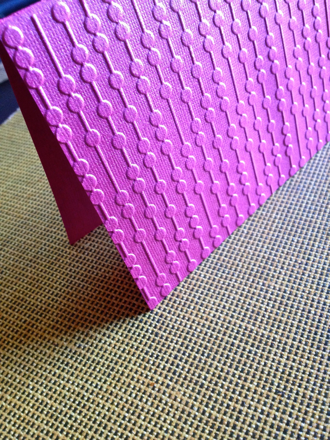 Embossed Magenta Dotted Line Cards (Set of 8 - A2) - blank inside - from anna.michelle Cards