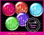 Glitter & Stars Christmas Circle Images Instant Download Bottle Cap Images, Digital Collage Sheets, Christmas tree clipart images Il_170x135