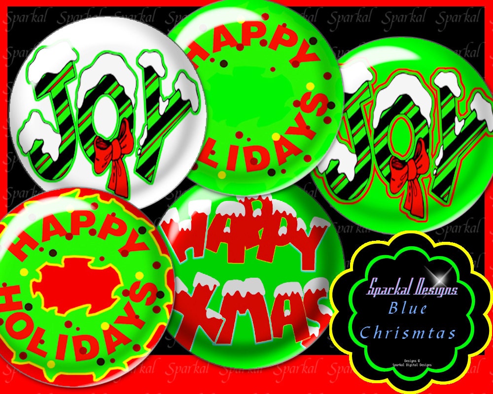 Digital Collage Sheet Holiday Christmas Circle Images Instant Download Bottle Cap Images Christmas clipart images Il_170x135