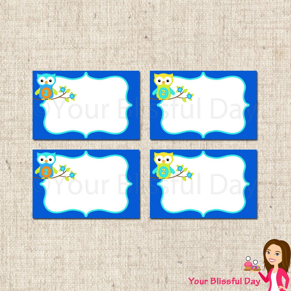 PRINTABLE Boy Stitch Owl with Age Label Tents (Character of your choice) Il_570xn