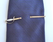SWANK Gold SWORD Tie Bar / Tie Clasp / Tie Clip - Pearl Handle