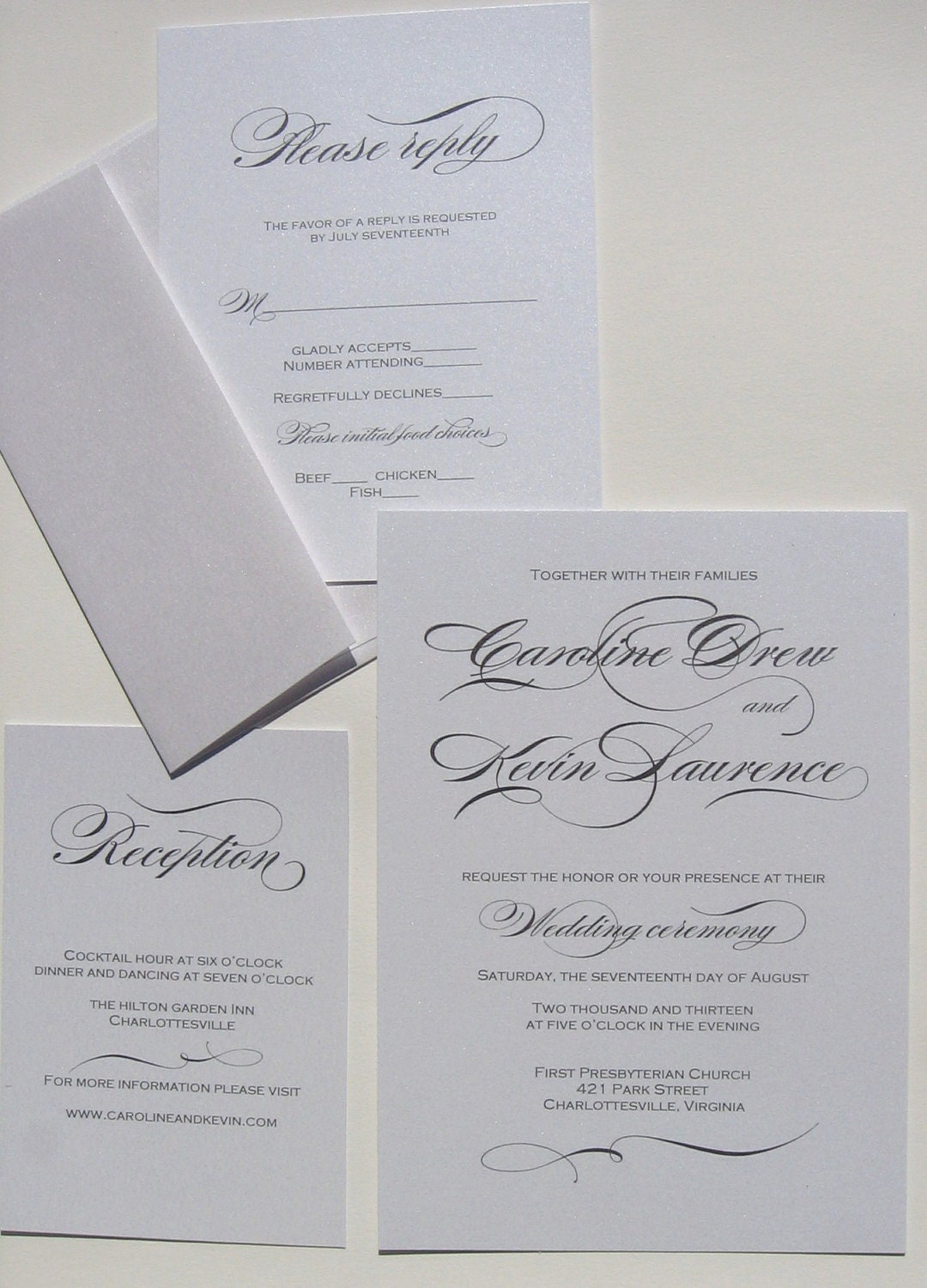 Formal Black and White Wedding Invitation Suite