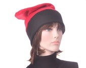 Barretina Hat Slouchy Beanie Red Black Beanie Hat Hipster Ready to Ship