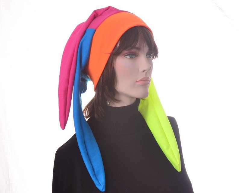 Neon Jester Hat Cotton Motley Fool Cap Costume Hat Juggler Hat