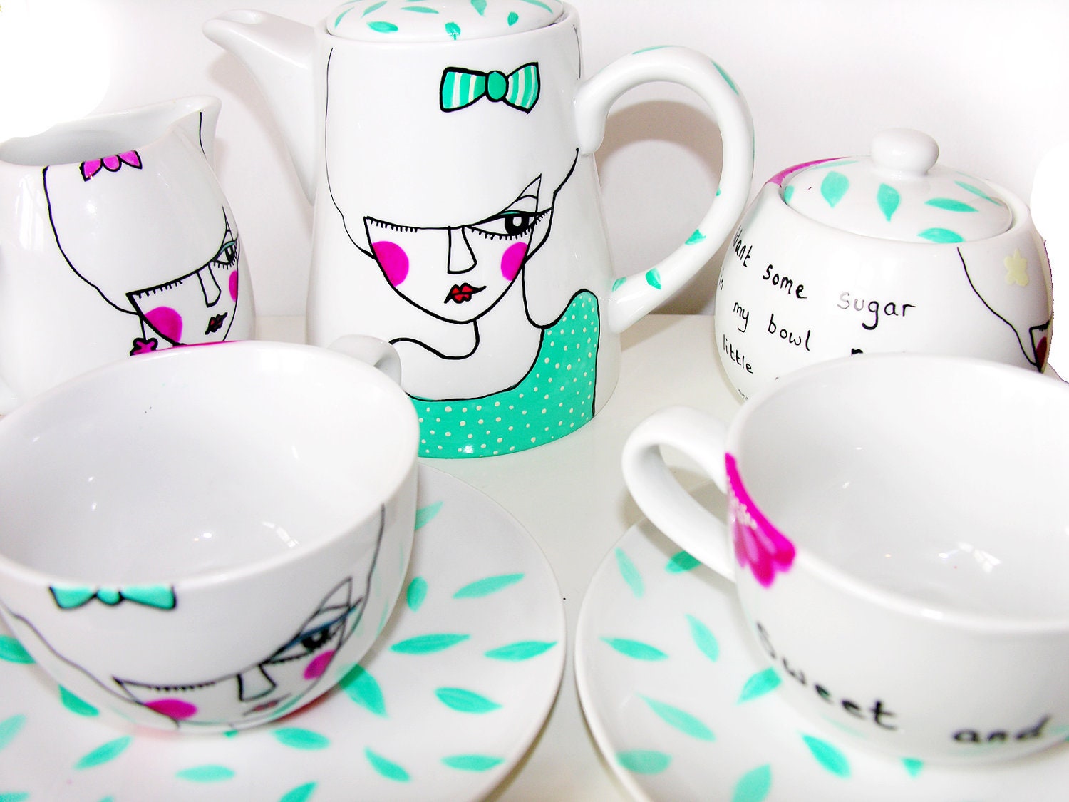 Sweet And Low - five piece afternoon tea set . RESERVED