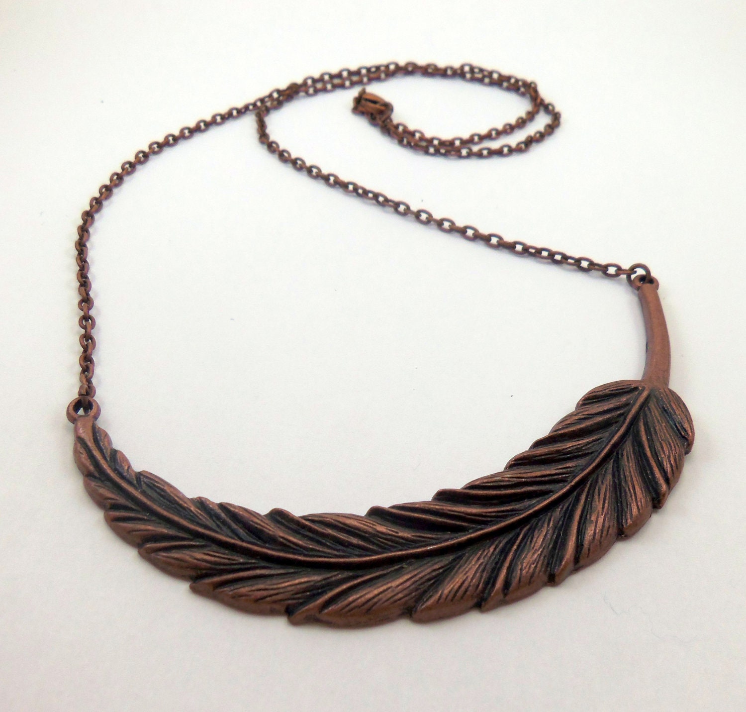Copper Feather Necklace