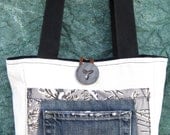 Tote Denim Palm Tree Neutral