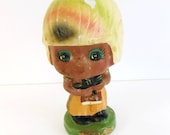 Vintage Indian Chief Bobblehead Nodder - Chalkware - 1940s Collectible Figurine - Native American Indian