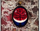 XII Eclipse - Bronze or Bright Silver Finish Tarot Pendant Necklace