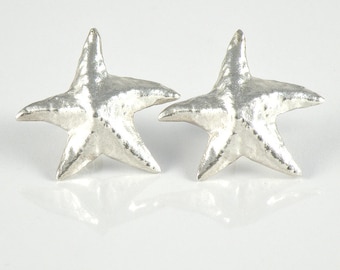 Silver Star Post Earrings, Starfish Earrings, Sea Star Earrings, Sterling Silver Stud Earrings, Star Fish Earrings