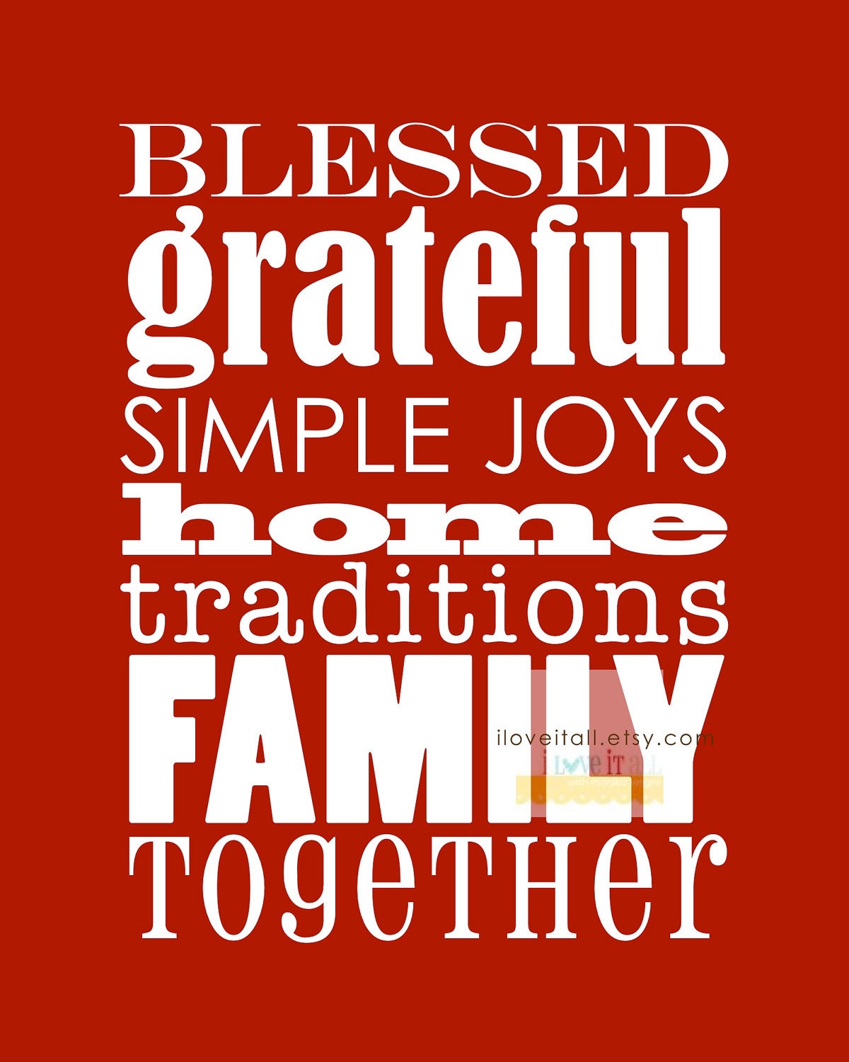 Thankful Family Rules Subway Art Print Scroll Roll . 5x7 House Rules Poster // Valentines Day Spring New Year // Choose Your Color