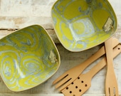 super bright green rounded square salad bowls for everyday use