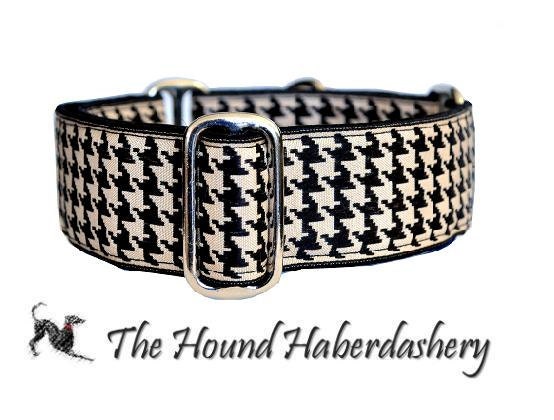 Martingale Collar: Classic Houndstooth (1.5 Inch), Dog Collar, Greyhound Collar, Custom Dog Collars, Greyhound Martingale