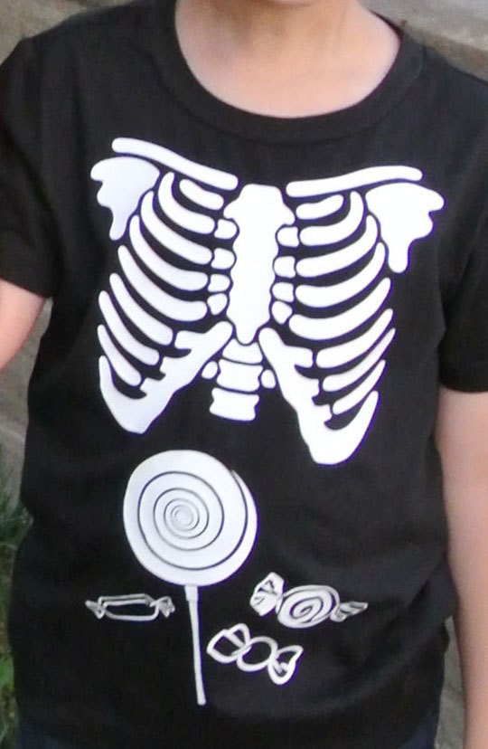 Skeleton Maternity KIDS matching DIY Iron On Applique Halloween Costume for child, can order for the whole family