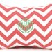 Coral Chevron Pillow Decorative Throw Pillows Coral on White 20 x 20 Inches Pair of two