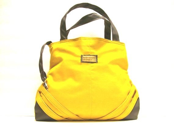 MUSTARD AND GREY / small tote / every day handbag / boutique style bag