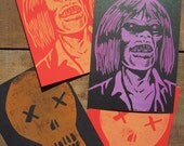 Halloween Card Set Creepy Dude & Skull with Octopus