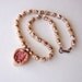 Jewelry Necklace Rose Colored Heart Pendant Coppery Pearls Keshi Accents