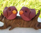 Love Birds on a branch custom wedding cake topper