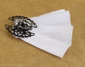 Miyu Decay Noir Filigree Brooch White Dupioni Silk