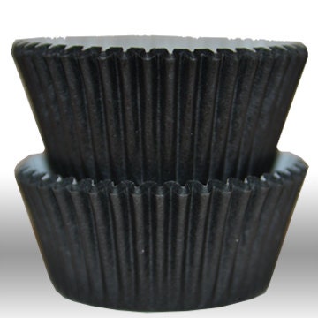 Solid Black GREASEPROOF Baking Cups Cupcake Liners - Quantity 50 Il_170x135