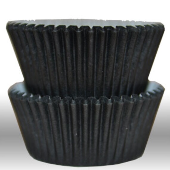 Solid Black GREASEPROOF Baking Cups Cupcake Liners - Quantity 50 Il_570xn