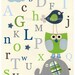 Baby Nursery Decor, Art for Children, nursery wall art print, baby room, match to dwell studio colors, blue, gray and green