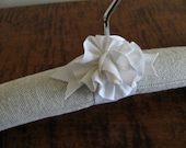 Padded Hanger for BABY, as featured in Kelli Murray Nursery, Natural Linen Homespun with Handmade Organic Ribbon Rosette